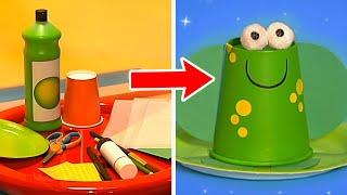 FUNNY FROG PAPER CUP MAKE WITH MISTER MAKER  