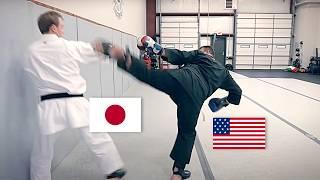 American vs. Japanese KARATE Real Sparring