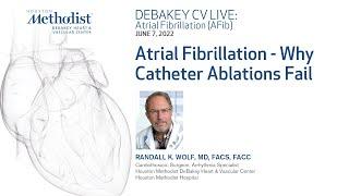 Atrial Fibrillation - Why Catheter Ablations Fail Randall Wolf MD  June 7 2022