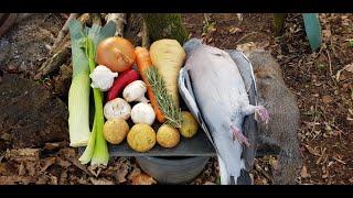 Bushcraft & Hunting - Grey Menace & Woodpigeon Bushcraft Cassarole