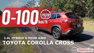 2023 Toyota Corolla Cross Hybrid AWD 0-100kmh & engine sound