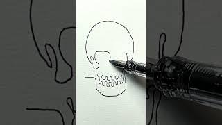 Scary drawing #skull #fountainpen #onelinedrawing