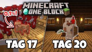 Ich habe 20 TAGE MINECRAFT ONE BLOCK gespielt und DAS ist passiert  01% BABY PILZKUH