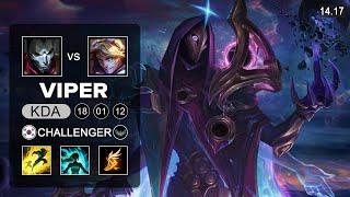 Viper Jhin vs Ezreal ADC - KR Challenger - Patch 14.17 Season 14