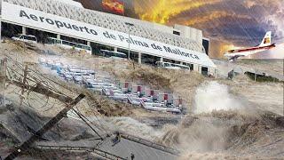 Stranded in Spain Spanish Airport Turned RIVER Palma de Mallorca Airport Flooding.