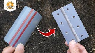 Dont throw away PVC pipes Lets make the door hinge - Plumbing Tips and Tricks