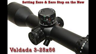 Valdadas New 3-25x56 40mm tube tactical scope setting zero and zero stop