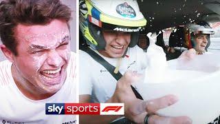 Carlos Sainz & Lando Norris take on hilarious McLaren Milk Challenge 