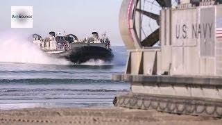 U.S. Navy Gigantic Hovercraft LCAC Beach Landing