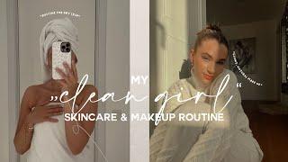 ‚clean girl‘ everyday make up & skincare routine  routine for dry skin glowy base
