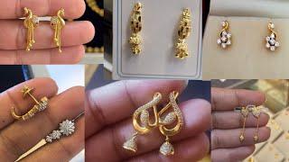 Daily wear gold earrings below 2-3grams below 2 grams  #earrings #gold #goldearrings