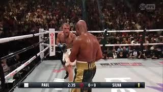 Jake Paul knocks down Anderson Silva in 8th round  Courtesy of SHOWTIME showtimeboxingTW