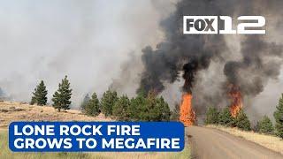 Lone Rock Fire grows to megafire with multi-county evacuation notices