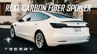 Tesery Real Carbon Fiber Spoiler TRANSFORMED My Tesla Model 3 - See the Surprising Results