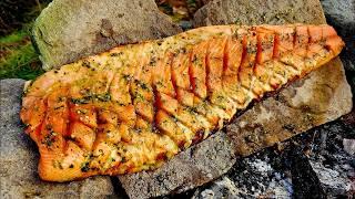 The BEST Way to Make Salmon in Nature  ASMR Cooking