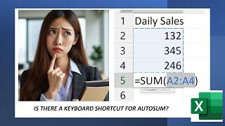 Is there a keyboard shortcut for AUTOSUM in Excel? @haminh1804 #autosum #msexcel