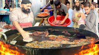 EXTREME PAKISTANI STREET FOOD - ULTIMATE PESHWARI CHAPLI KEBABS MAKING AND RECIPE  MUTTON KEBAB