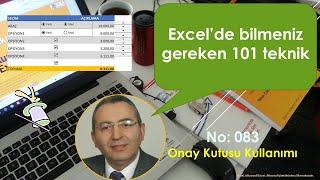 Excel Onay Kutusu Check Box