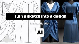 How to Turn your Sketch into a Real Design with AI - The New Black - AI Fashion Design Generator