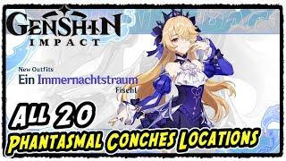 All 20 Phantasmal Conches Locations in Golden Apple Archipelago  Genshin Impact 2.8