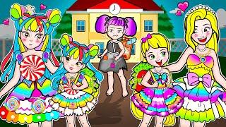 paper doll Rich Rainbow Family Good and Bad Friend Regrets  LOL Surprise DIYs