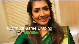 10 minute Saree draping with Vithya