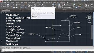 AutoCAD Arrow with Text  AutoCAD Leader Command Tutorial Complete  Curved Multileader Arrow Size