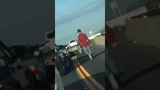 Car Flipped During Road Rage