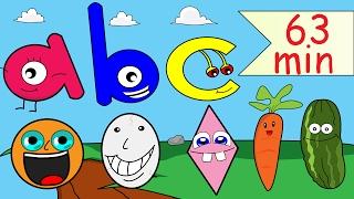 Shapes Abc Nursery Rhyme Phonics + More Kids Songs  63min Collection