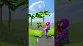 GTA V Spidey vs Spiderman Weird Cars Crossing Two Giant Slap Hands in Bollards #gta