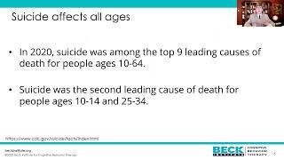 CBT to Prevent Suicide - Statistics on Suicide in the US