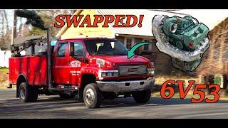 6v53t Detroit Diesel Swapped 2005 GMC Kodiak 4500 Plus - How to easily remove a transmission