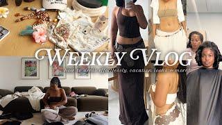 weekly vlog how to dress effortlessly + traveling + styling myself for vacation + solo life & more