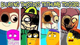 FNF BLURFINGER vs TWISTEDTOES vs TRIFLETHUMB vs TRIGGERFINGER vs TWIDDLEFINGER  Friday Night Funkin