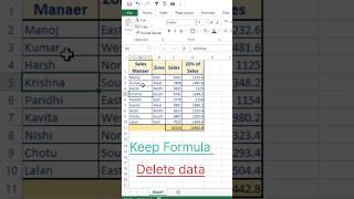 How to Remove All Data in Excel but Keep Formulas and Formatting #Shorts