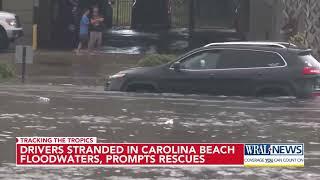 18+ inches of rain at Carolina Beach roads washed away people on cars