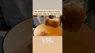 MY AMERICAN HUSBAND COOKED CRISPY PORK BELLY FOR THE FIRST TIME  FILIPINA AND AMERICAN COUPLE