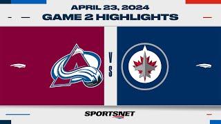 NHL Game 2 Highlights  Avalanche vs. Jets - April 23 2024