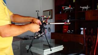 Hexacopter Tarot FY680 modified to 800mm with retractable landing skid pre flight prep.