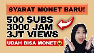 SYARAT MONETISASI YOUTUBE TERBARU LEBIH GAMPANG