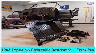 1963 Impala SS Convertible Restoration Part 13   How to Install a Trunk Pan - DIY Auto Resoration