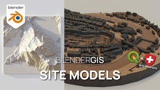 Model 3D Sites on BlenderGIS with Swisstopo Data