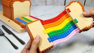 Impossible LEGO or REAL Random RAINBOW FOOD Recipe   BEST of LEGO Breakfast Compilation