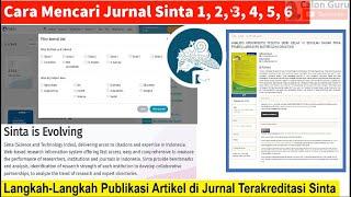 Cara Mencari Jurnal SINTA dan Cara Menerbitkan Jurnal Internasional di sinta.kemdikbud.go.id