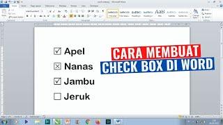 Cara Membuat Kotak Centang di Microsoft Word  Check Box 