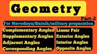 Complementary and supplementary anglesLines and anglesgeometrySainik schoolNavodaya maths