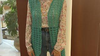 كارديجان كروشية بغرزة سهلة وبسيطة للمبتدئينcrochet cardigan