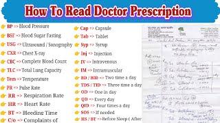 How To Read Doctor Prescription  Medical Abbreviation  Medical Terms