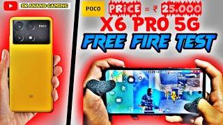 POCO X6 PRO 5G FREE FIRE TEST  poco x6 pro 5g free fire gameplay + Heating + Battery Drain Test.