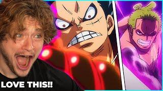 LUFFY AND ZORO POWER UP IN WANO one piece reaction